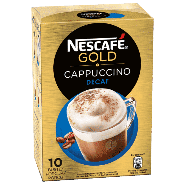 COFFEE - NESCAFE GOLD CAPPUCCINO DECAF SWEETEND  - 10 SACHETS