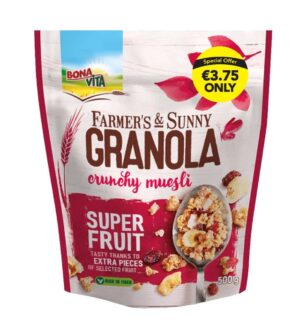 CEREAL - FARMERS&SUNNY GRANOLA CRUNCHY MUESLI - SUPER FRUIT