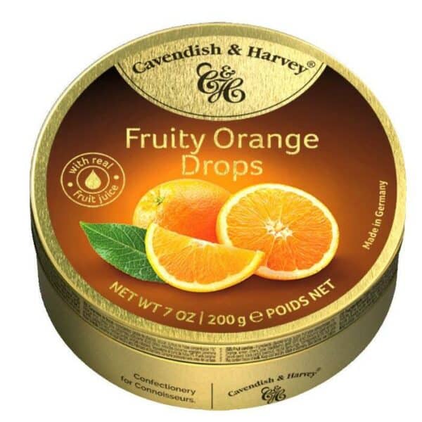 SWEETS - CAVENDISH & HARVEY - FRUITY ORANGE DROPS - 200GR
