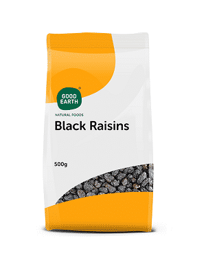 NUTS & DRIED FRUIT – GOOD EARTH BLACK RAISINS 500GR
