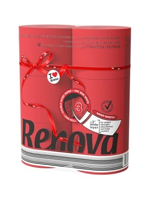 TOILET ROLLS - RENOVA PACK OF 6 - RED