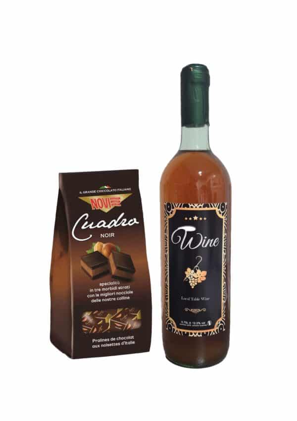 CHOCOLATE - NOVI CUADRO NOIR (DARK) 150GR & 1 HOME MADE WINE