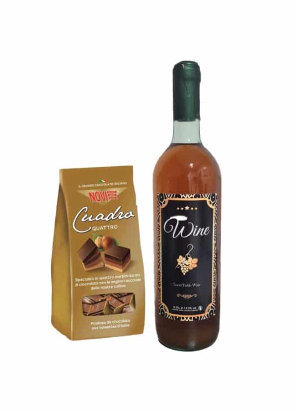 CHOCOLATE - NOVI CUADRO QUATTRO (4 FLAVOUR) 150GR & 1 HOME MADE WINE