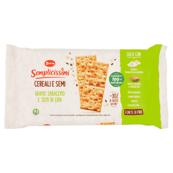 CRACKERS - DORIA SEMPLICISSIMI BISCOTTI GRANO SARACENO E SEMI DI CHIA 245GR