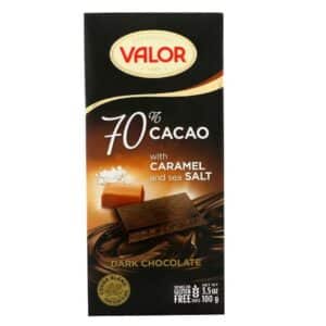 CHOCOLATE - VALOR 70% DARK CHOCOLATE WITH CARAMEL & SEA SALT - 100GR