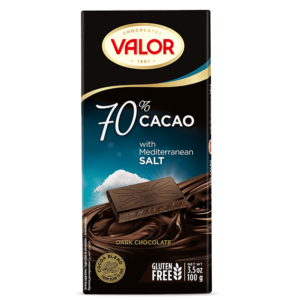 SWEETS & CHOCOLATE - VALOR 70% DARK CHOC MED.SALT 100g