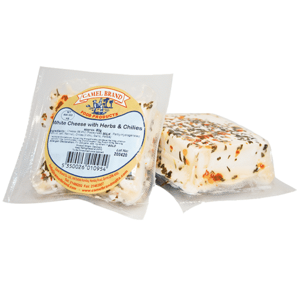 DELI - CAMEL BRAND - WHITE CHEESE WITH HERBS & CHILIES *80GR