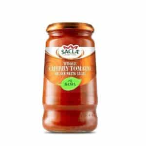 CANNED - SACLA WHOLE CHERRY TOMATOES WITH BASIL *350GR