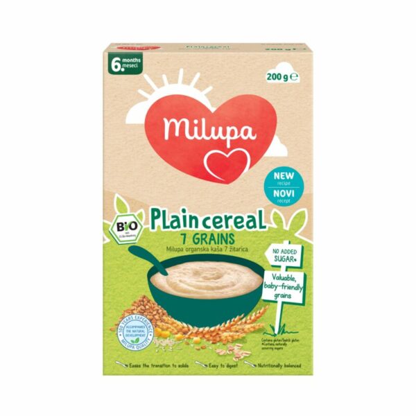 BABY FOOD - MILUPA PLAIN CEREAL 7 GRAINS BIO - 6 MONTHS