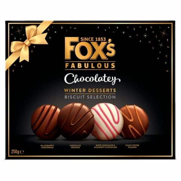 BISCUITS - FOX CHOCOLATEY WINTER DESSERT BISCUIT SELECTION 250GR