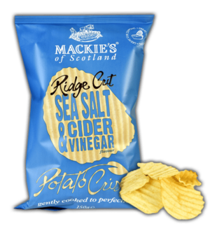 SNACK - MACKIE'S SEA SALT & VINEGAR POTATO CRISPS - 150GR - Mgarr Farms