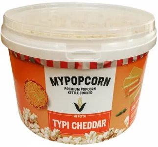 SNACKS – MYPOPCORN POPCORN  CHEDDAR CHEESE BUCKET *200GR