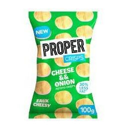 SNACK - PROPER CORN CHEESE & ONION  POTATO CRISPS *100GR