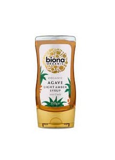 SYRUP - BIONA ORGANIC AGAVE LIGHT AMBER SYRUO 350GR