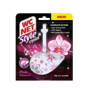 CLEANING - WC STYLE CRYSTAL TOILET HANGER PINK  FLOWERS