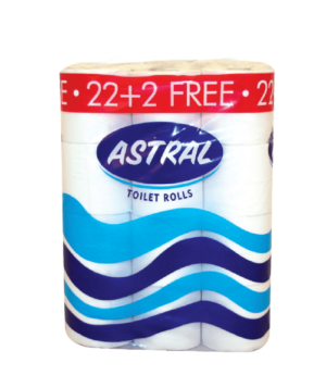 TOILET & KITCHEN ROLLS - ASTRAL TOILET ROLLS 22+2 FREEE