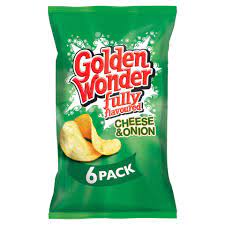 SNACK -  GOLDEN WONDER - CHEESE & ONION 6 PACK