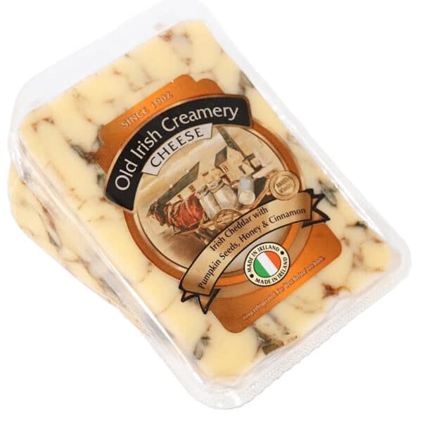 CHEESE - OLD IRISH CREAMERY CHEESE -  PUMPKIN SEEDS, HONEY &  CINNAMON *150GR