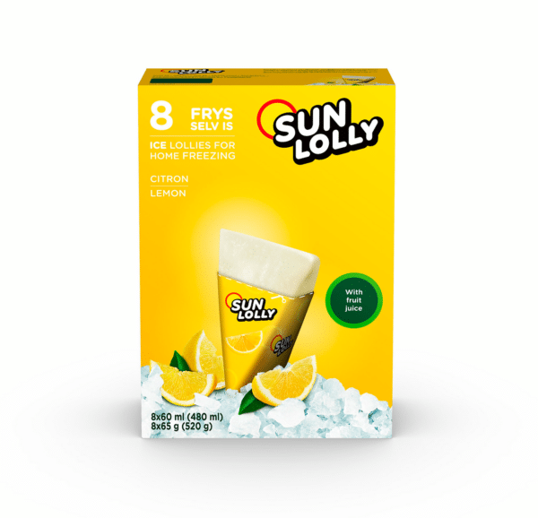 ICE LOLLY - SUN LOLLY LEMON ICE  LOLLEIS FOR FREEZING *8