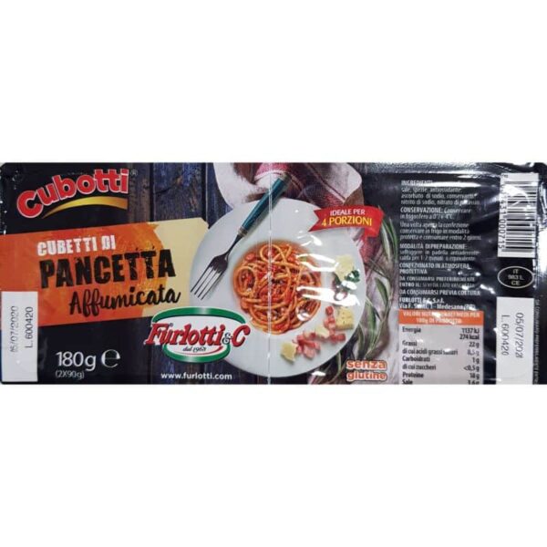 DELI - CUBOTTI PANCETTA AFFUMICATA  CUBES *180GR