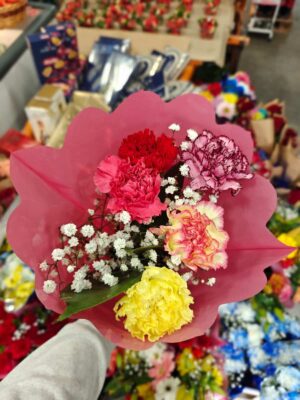 FLOWERS - 5 MIXED CARNATION BOUQUET