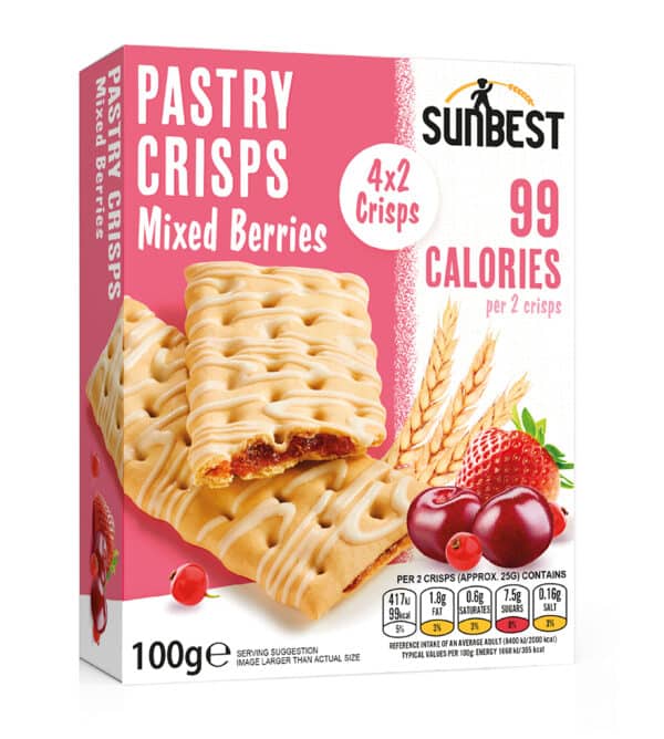 BISUICTS - SUNBEST PASTRY CRISPS MIXED  BERRIES *4
