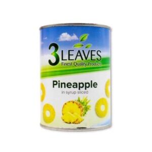 CANNED - 3 LEAVES PINEAPPLE RINGS IN  SYRUP 565GR
