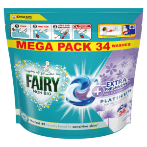 DETERGENT - FAIRY NON BIO PODS SILK TREE 34WASHES