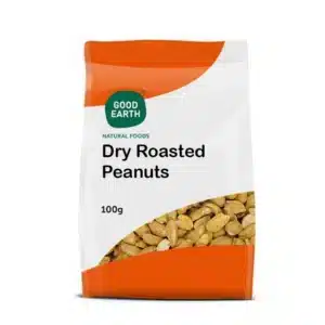 NUTS & DRIED FRUITS - PEANUTS DRY ROASTED GOOD  EARTH 100GR