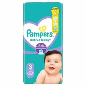 NAPPIES - PAMPERS ACTIVE BABY 3 MIDI X54