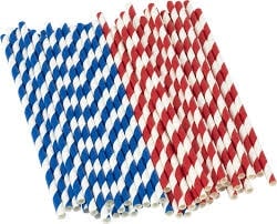 DISPOSABLE GOODS - STRIPED PAPER STRAWS *50
