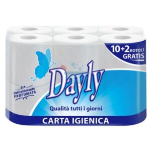 TOILET & KITCHEN ROLLS - DAYLY TOILET PAPER 2 PLY *12 ROLLS