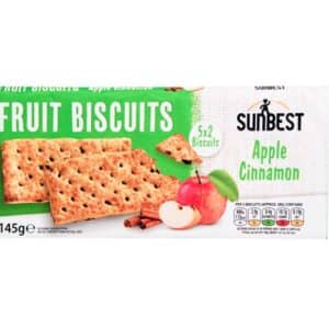 BISCUITS -  SUNBEST FRUIT BISCUIT APPLE & CINNAMON