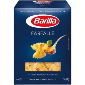 PASTA & GRAINS - BARILLA FARFALLE 500GR - 89c ONLY
