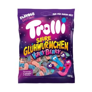 SWEETS & CHOCOLATE - TROLLI VERY BERRY SOUR GLOWWORMS 150GR