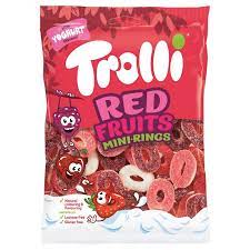 SWEETS & CHOCOLATE - TROLLI RED FRUITS RINGS 200GR